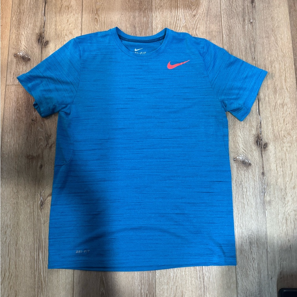 Nike Vibrant Blue Tee with Red Swoosh